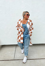 Load image into Gallery viewer, Lola Checkered Cardigan - Camel