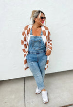 Load image into Gallery viewer, Lola Checkered Cardigan - Camel