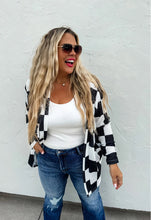 Load image into Gallery viewer, Lola Checkered Cardigan - Black