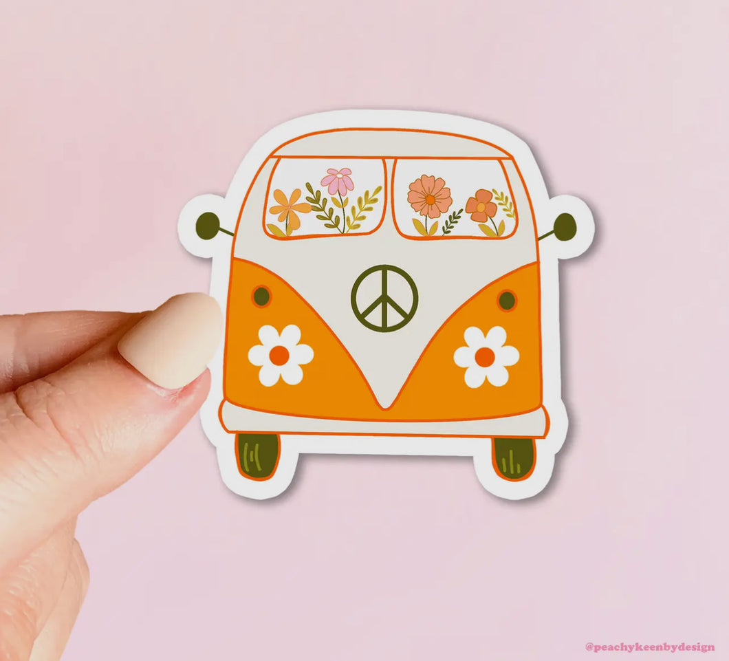 Floral Retro Bus Sticker