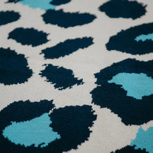 Load image into Gallery viewer, Blue Leopard Oversized Knit Blanket
