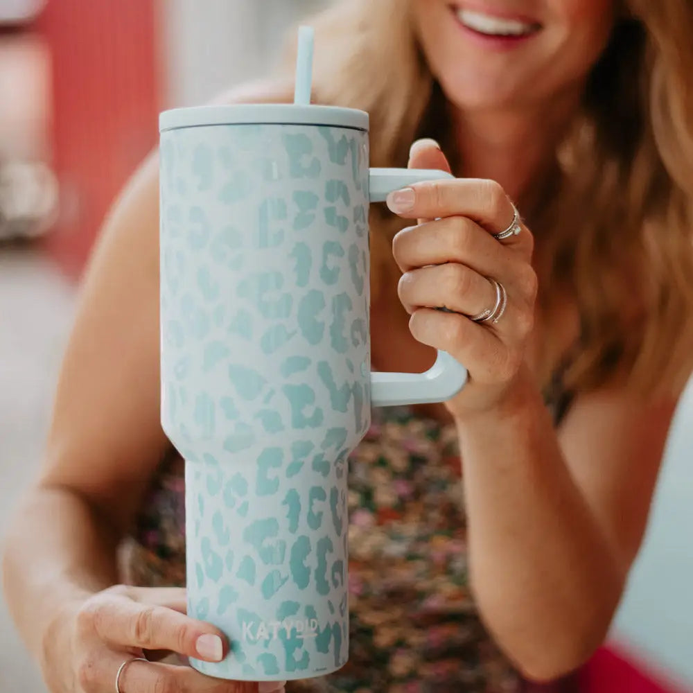 Blue Leopard Stainless Tumbler