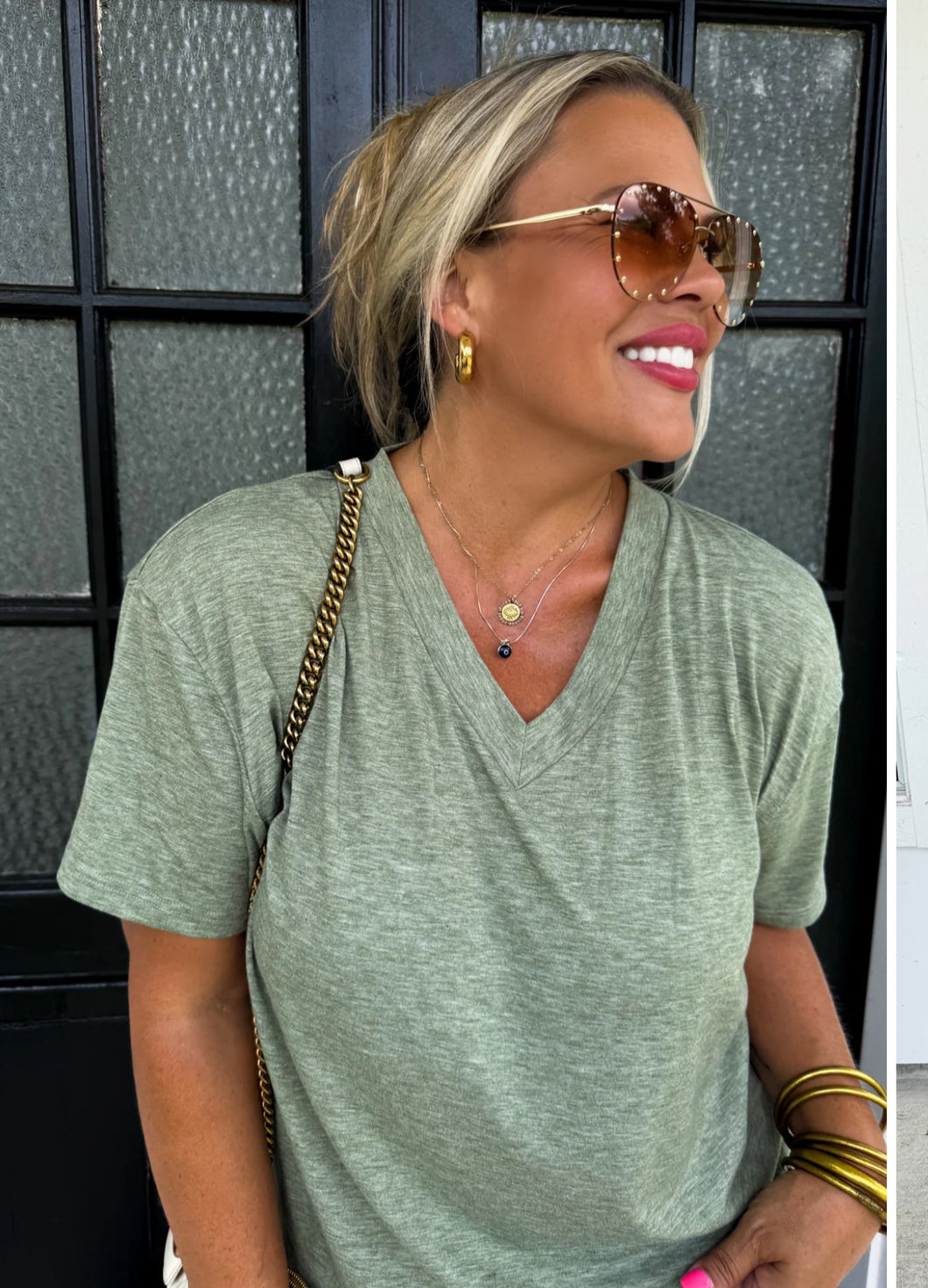 Sadie Slouchy Boyfriend Tee - Olive