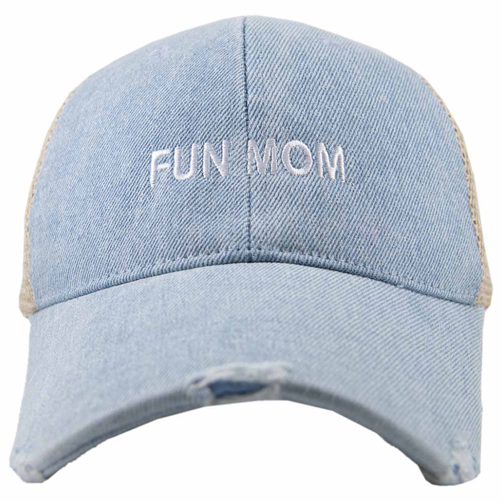 'Fun Mom' Denim Trucker Hat