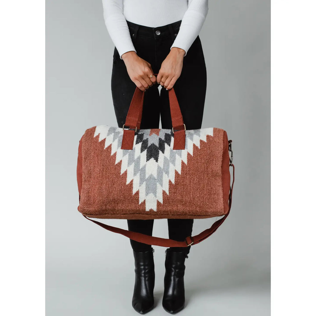 Sloane Woven Weekender - Rust